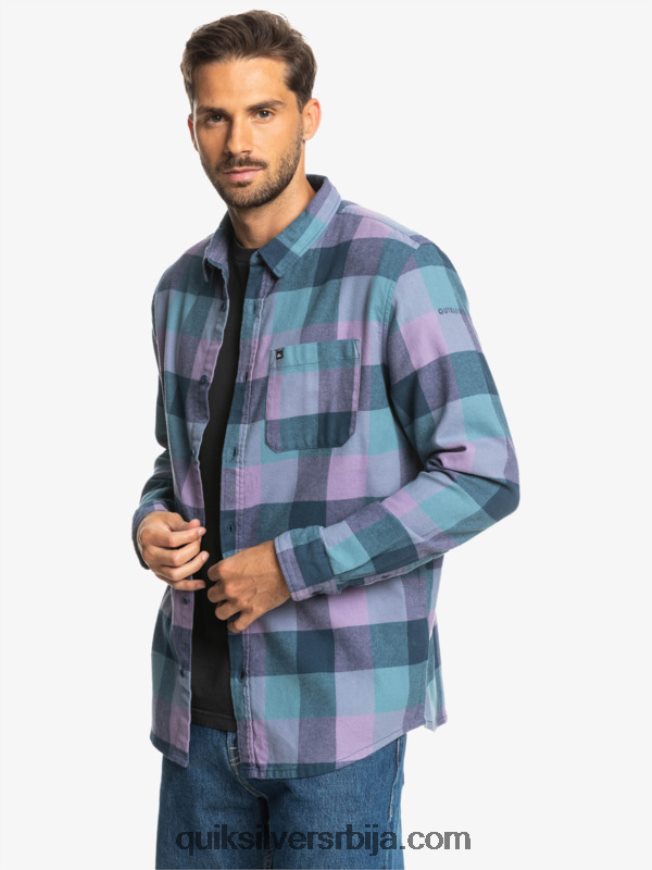 мушкарци Quiksilver фланел кошуља дугих рукава мајка инсигнија плава матица Z824VN1572
