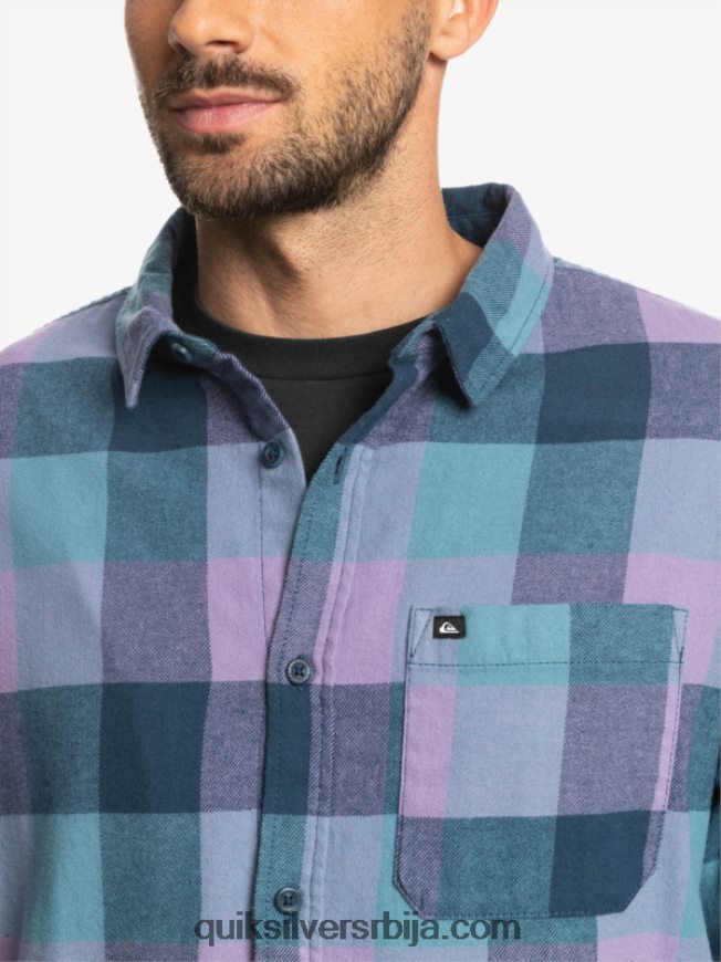 мушкарци Quiksilver фланел кошуља дугих рукава мајка инсигнија плава матица Z824VN1572