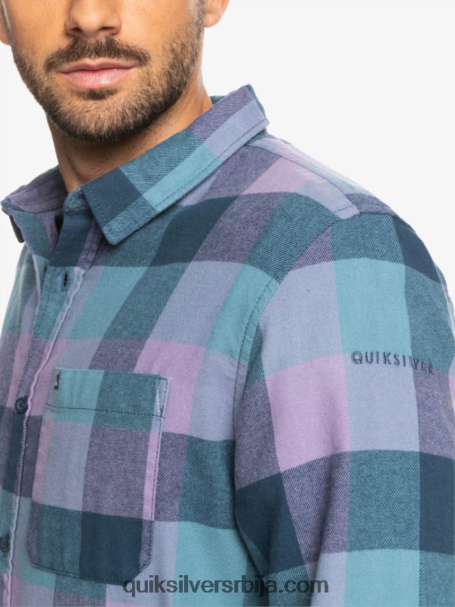 мушкарци Quiksilver фланел кошуља дугих рукава мајка инсигнија плава матица Z824VN1572