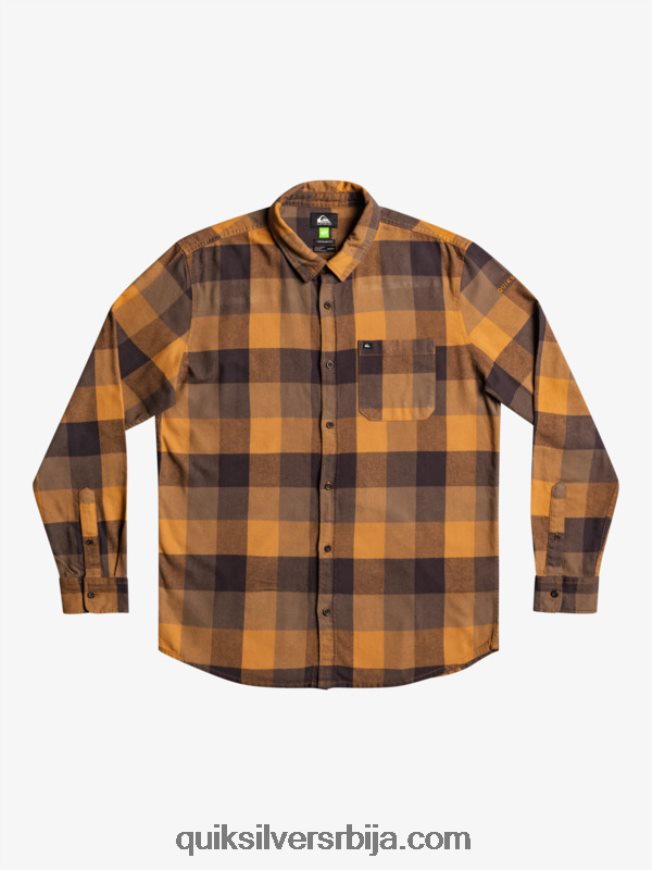 мушкарци Quiksilver фланел кошуља дугих рукава мајка смеђа шећерна матица Z824VN1574