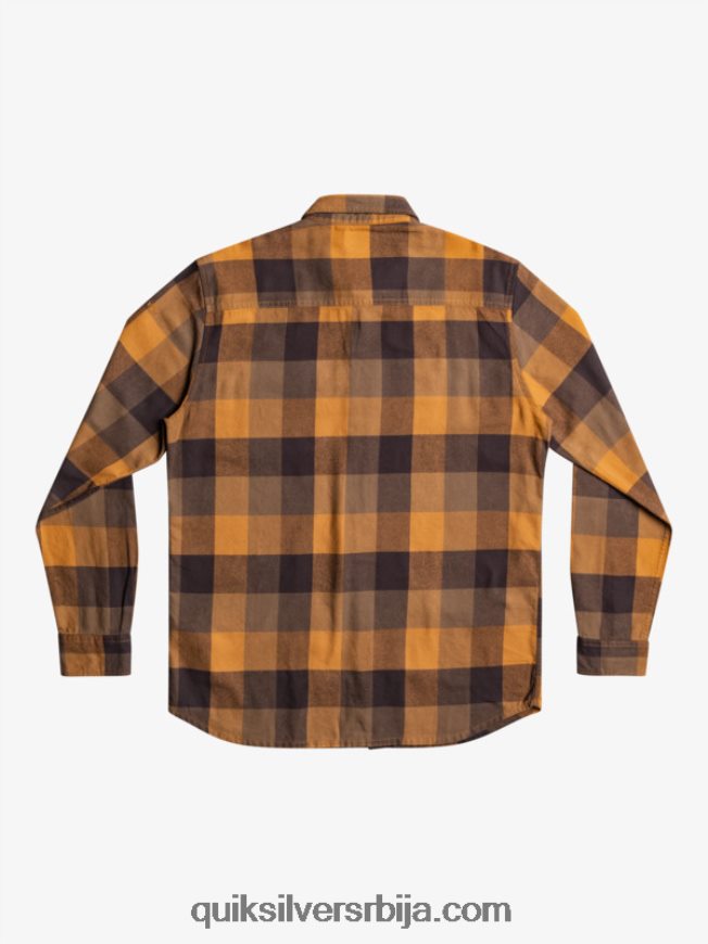 мушкарци Quiksilver фланел кошуља дугих рукава мајка смеђа шећерна матица Z824VN1574