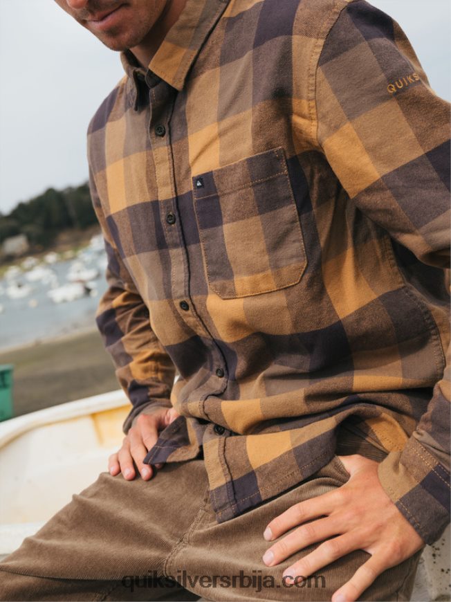мушкарци Quiksilver фланел кошуља дугих рукава мајка смеђа шећерна матица Z824VN1574