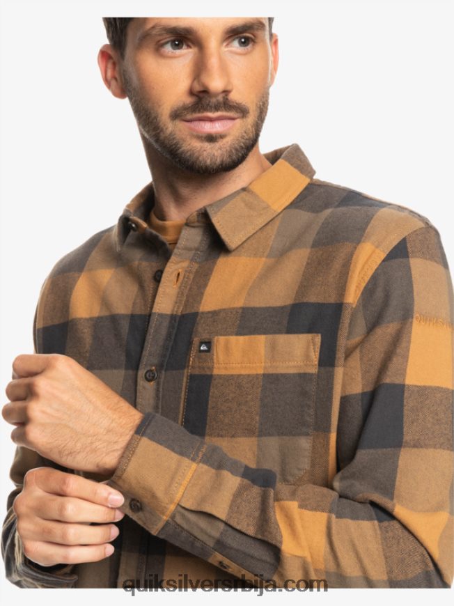 мушкарци Quiksilver фланел кошуља дугих рукава мајка смеђа шећерна матица Z824VN1574