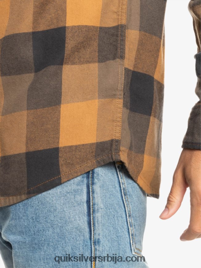 мушкарци Quiksilver фланел кошуља дугих рукава мајка смеђа шећерна матица Z824VN1574