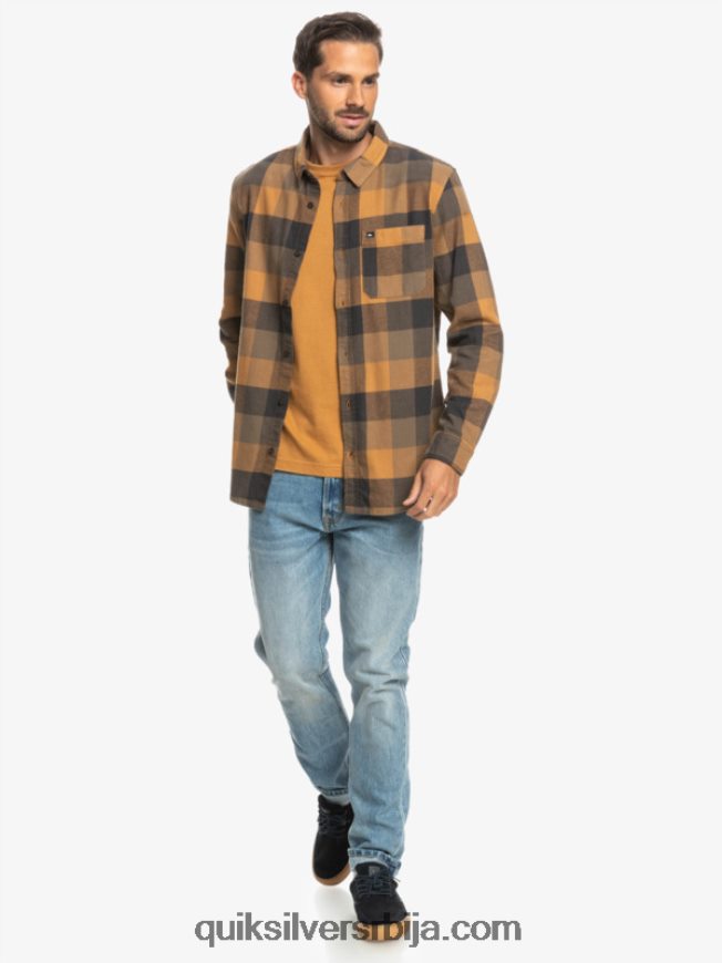 мушкарци Quiksilver фланел кошуља дугих рукава мајка смеђа шећерна матица Z824VN1574
