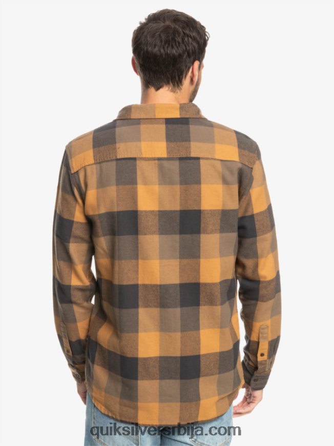 мушкарци Quiksilver фланел кошуља дугих рукава мајка смеђа шећерна матица Z824VN1574