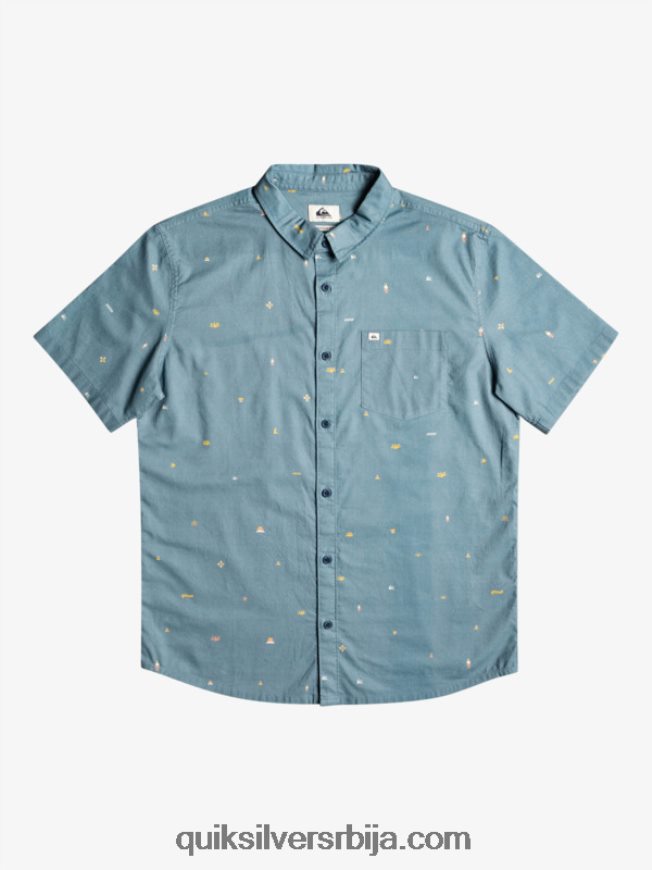 мушкарци Quiksilver размакнута кошуља кратких рукава провинцијско плаво размакнуто Z824VN1629