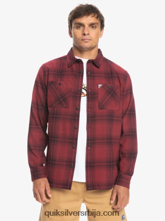 мушкарци Quiksilver сатурн карирана кошуља дугих рукава рубин вино сатурн Z824VN1691