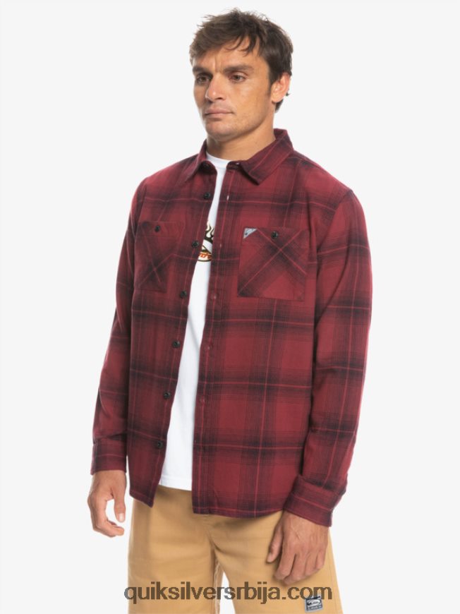 мушкарци Quiksilver сатурн карирана кошуља дугих рукава рубин вино сатурн Z824VN1691