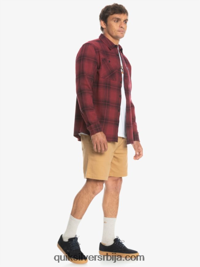 мушкарци Quiksilver сатурн карирана кошуља дугих рукава рубин вино сатурн Z824VN1691