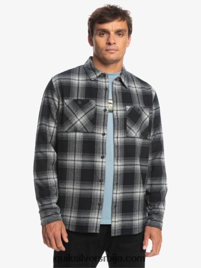 мушкарци Quiksilver сатурн карирана кошуља дугих рукава црни сатурн Z824VN1692