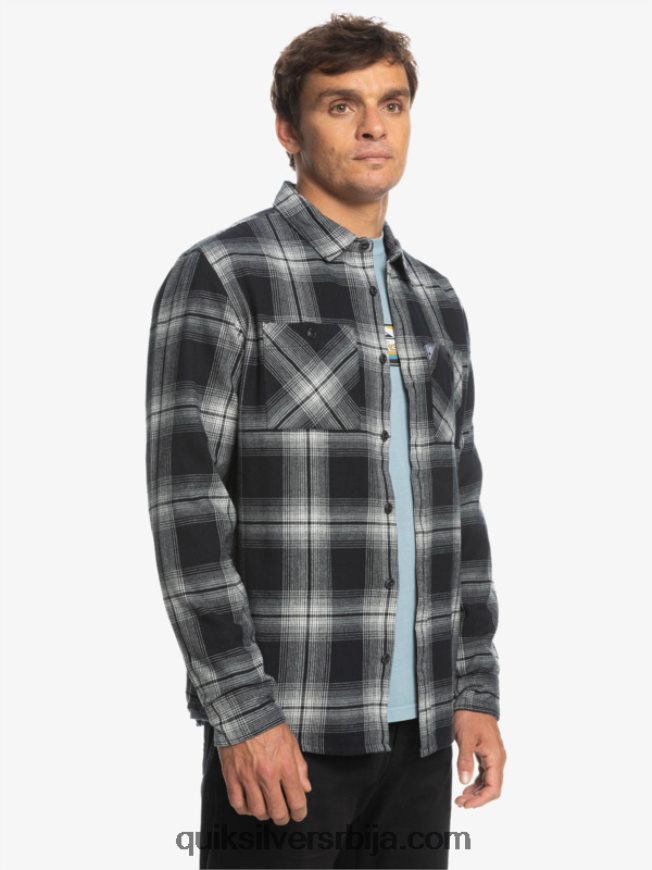 мушкарци Quiksilver сатурн карирана кошуља дугих рукава црни сатурн Z824VN1692