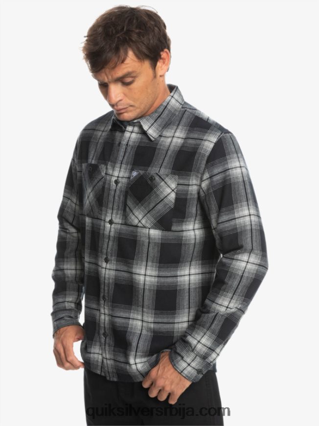 мушкарци Quiksilver сатурн карирана кошуља дугих рукава црни сатурн Z824VN1692