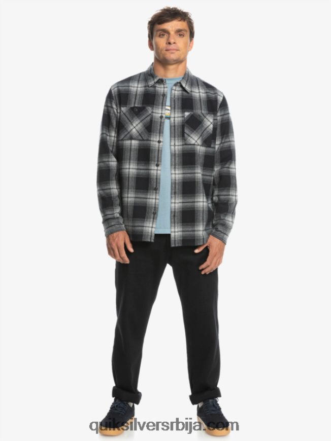 мушкарци Quiksilver сатурн карирана кошуља дугих рукава црни сатурн Z824VN1692