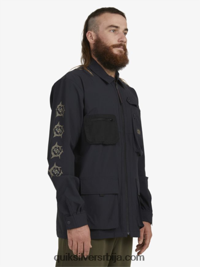 мушкарци Quiksilver испод неба кошуља дугих рукава црн Z824VN1717