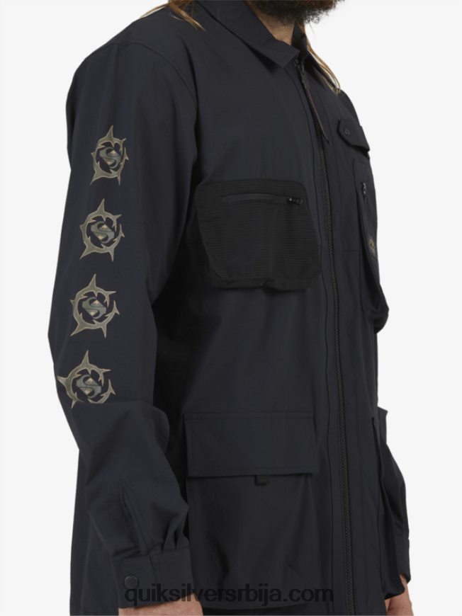 мушкарци Quiksilver испод неба кошуља дугих рукава црн Z824VN1717