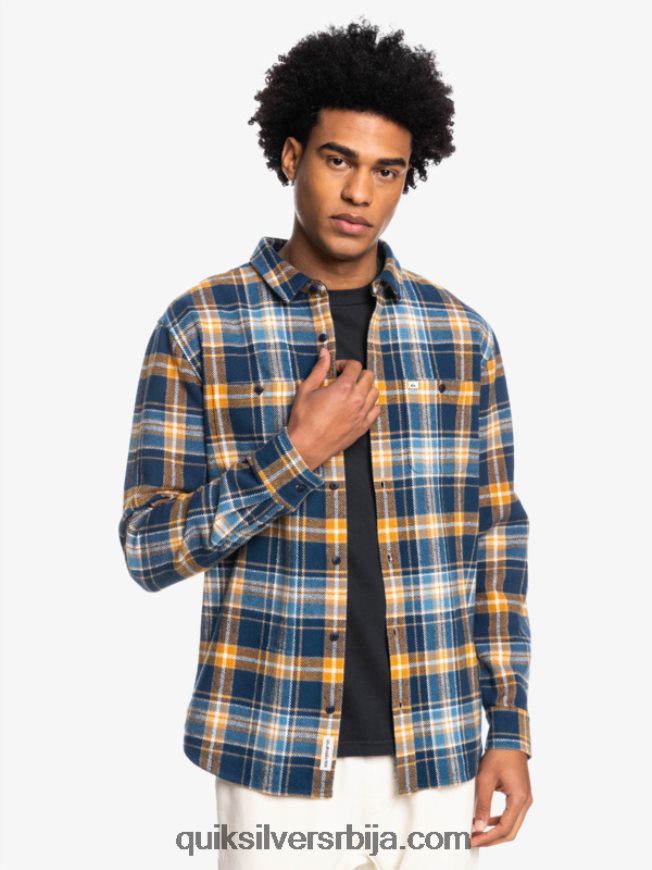 мушкарци Quiksilver фланел кошуља дугих рукава интрепиде екплорер инсигниа плава неустрашива Z824VN1770