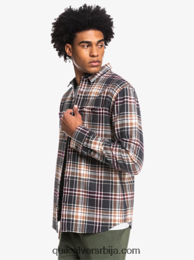 мушкарци Quiksilver фланел кошуља дугих рукава интрепиде екплорер фантомски неустрашив Z824VN1771