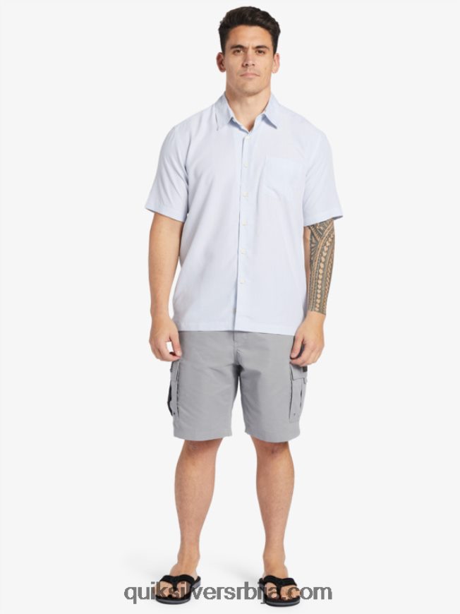 мушкарци Quiksilver кошуља кратких рукава ватерман кингс цлифф бели краљеви литица Z824VN281