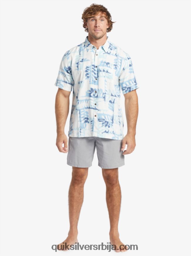 мушкарци Quiksilver ватерман цаноес рееф техничка кошуља кратких рукава сумрак плави кану гребен ж Z824VN399