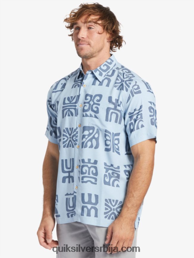 мушкарци Quiksilver кошуља кратких рукава ватерман канал паддле сумрак плави канал весло Z824VN457