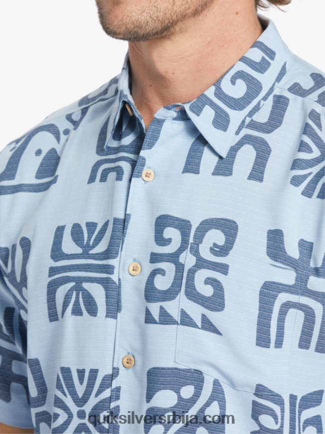 мушкарци Quiksilver кошуља кратких рукава ватерман канал паддле сумрак плави канал весло Z824VN457