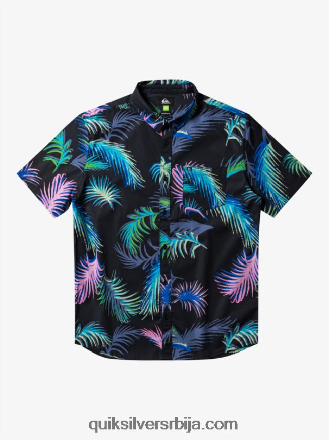 мушкарци Quiksilver Тропицал глитцх кошуља кратких рукава црна тропска грешка Z824VN551