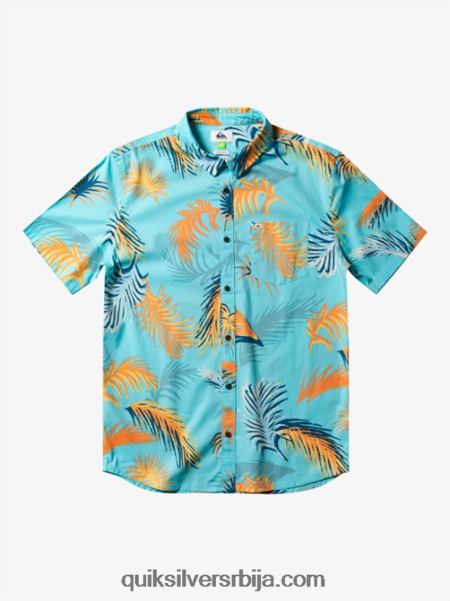 мушкарци Quiksilver Тропицал глитцх кошуља кратких рукава анђео плава тропска грешка Z824VN552