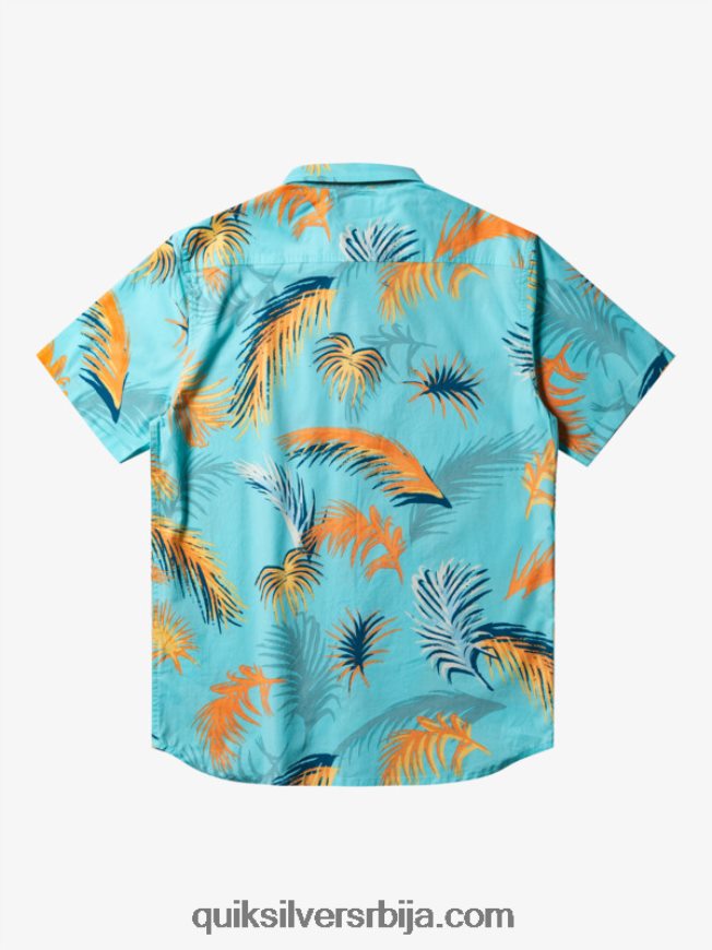 мушкарци Quiksilver Тропицал глитцх кошуља кратких рукава анђео плава тропска грешка Z824VN552