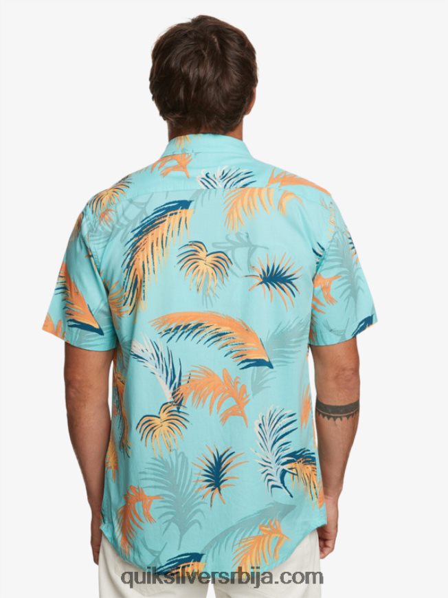 мушкарци Quiksilver Тропицал глитцх кошуља кратких рукава анђео плава тропска грешка Z824VN552