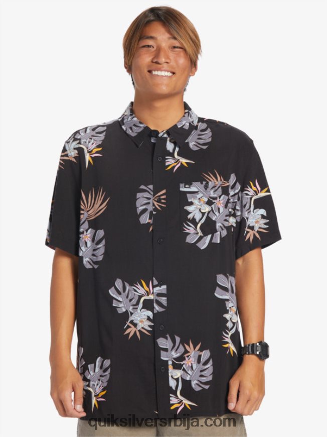мушкарци Quiksilver цветна кошуља кратких рукава црни цветни сс Z824VN649
