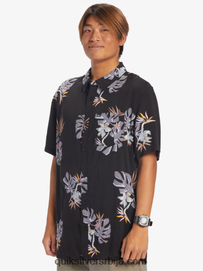 мушкарци Quiksilver цветна кошуља кратких рукава црни цветни сс Z824VN649