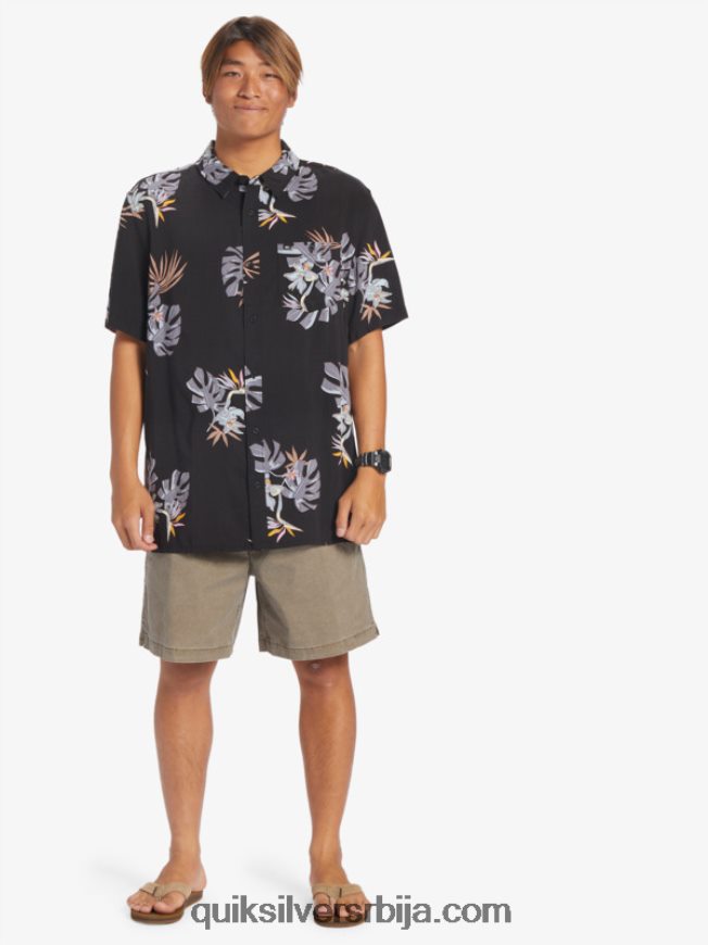 мушкарци Quiksilver цветна кошуља кратких рукава црни цветни сс Z824VN649