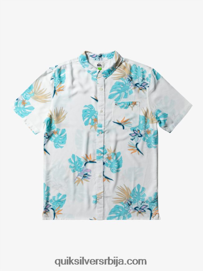 мушкарци Quiksilver цветна кошуља кратких рукава снежно бели цветни сс Z824VN650