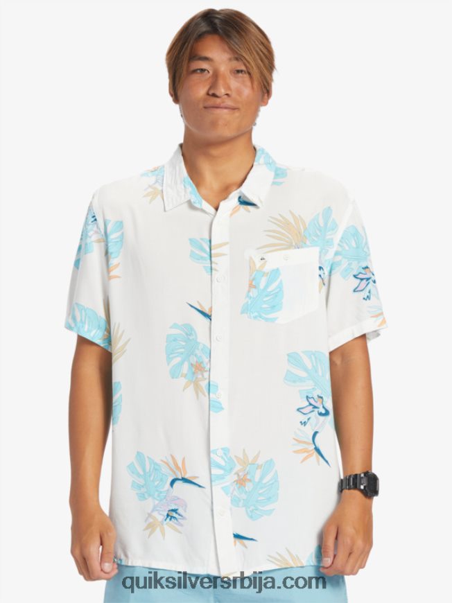 мушкарци Quiksilver цветна кошуља кратких рукава снежно бели цветни сс Z824VN650