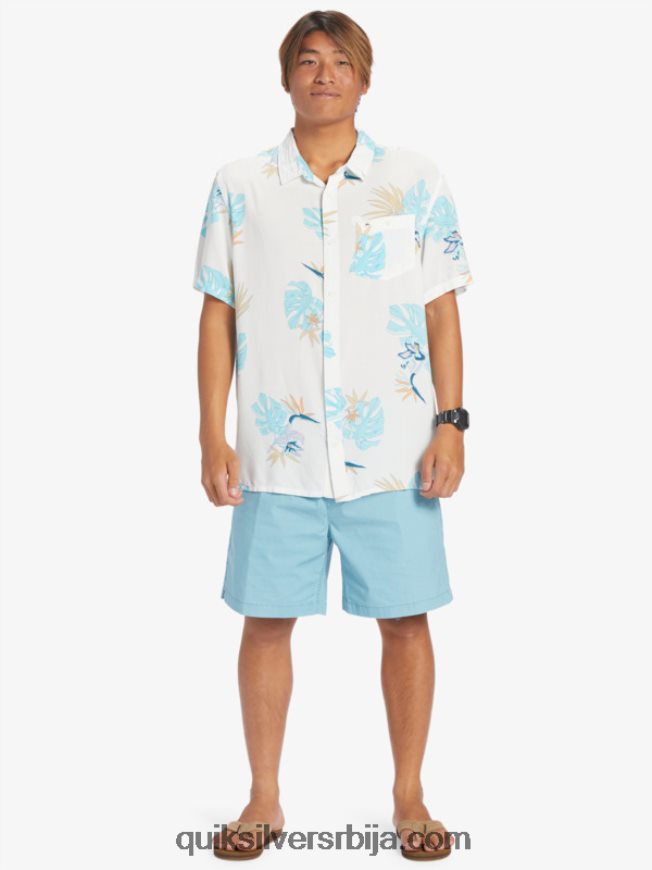 мушкарци Quiksilver цветна кошуља кратких рукава снежно бели цветни сс Z824VN650