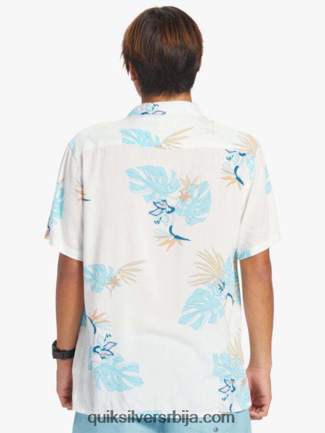 мушкарци Quiksilver цветна кошуља кратких рукава снежно бели цветни сс Z824VN650