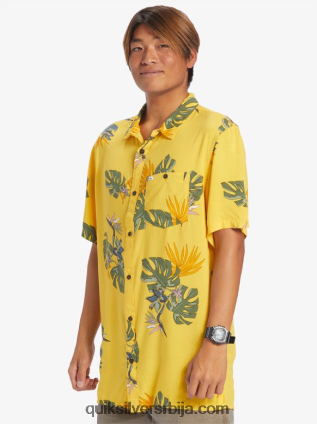 мушкарци Quiksilver цветна кошуља кратких рукава жуманце цветни сс Z824VN651