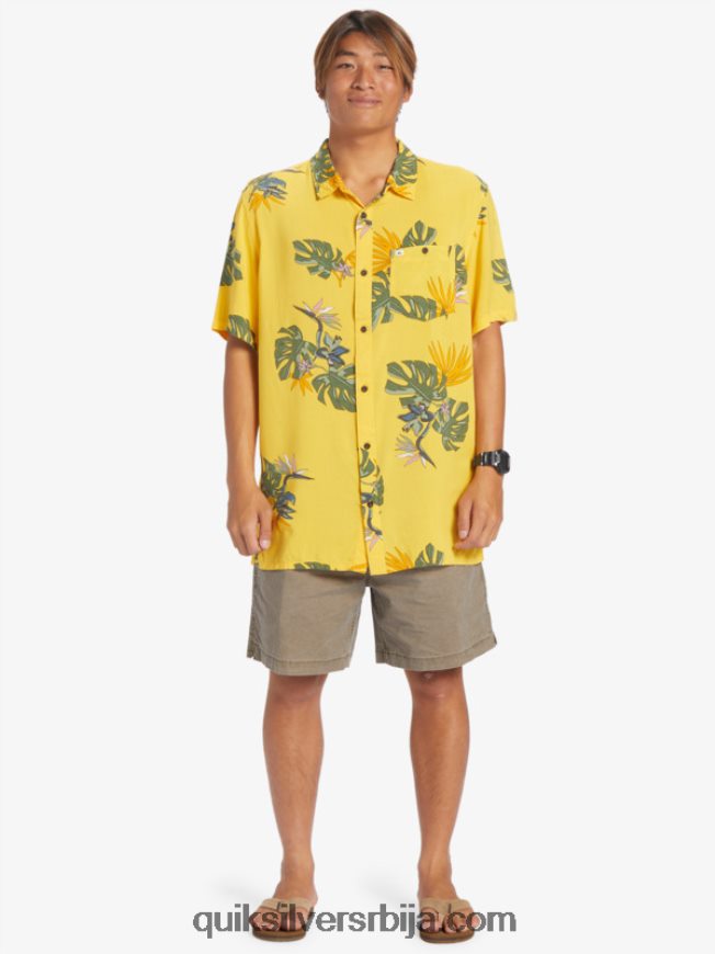 мушкарци Quiksilver цветна кошуља кратких рукава жуманце цветни сс Z824VN651
