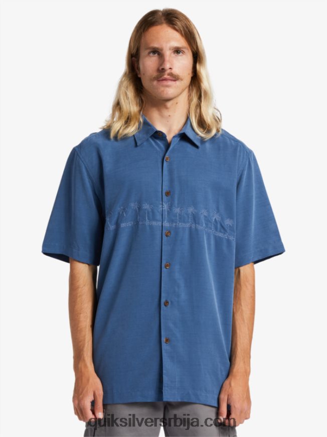 мушкарци Quiksilver Ватерман Тахити палмс врхунска кошуља против бора заставник плави Z824VN872