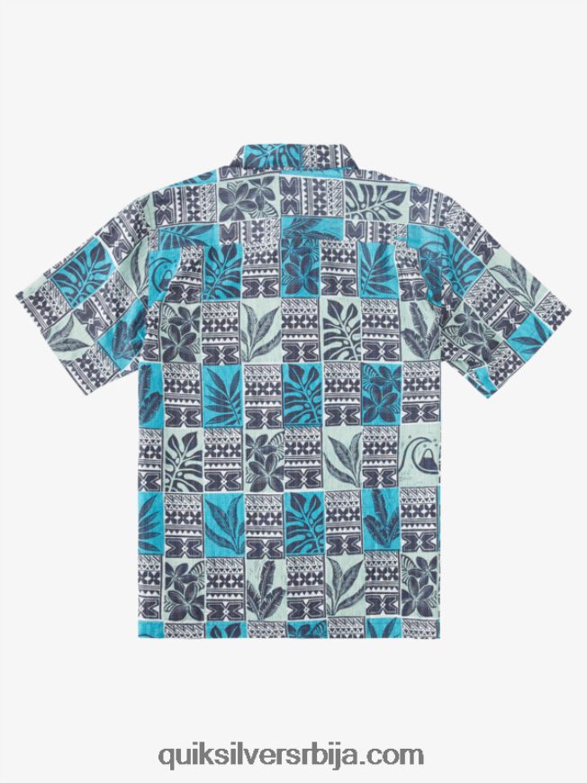 мушкарци Quiksilver Ватерман лист кутије хавајска кошуља плаве тиркизне кутије за листове Z824VN915