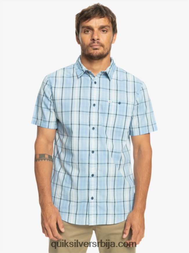 мушкарци Quiksilver нова свинтон кошуља кратких рукава небеско плави свинтон Z824VN916