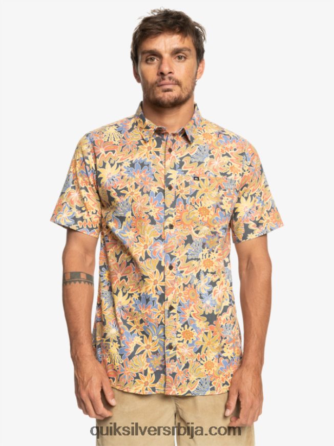 мушкарци Quiksilver сурфаделица кошуља кратких рукава сурфаделица тамног шкриљевца Z824VN967