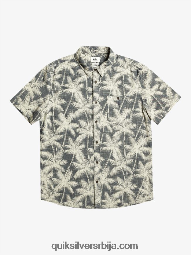 мушкарци Quiksilver краткотрајна кошуља кратких рукава морнарички пролазни тренутак Z824VN995