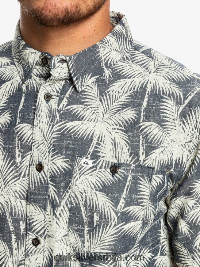 мушкарци Quiksilver краткотрајна кошуља кратких рукава морнарички пролазни тренутак Z824VN995