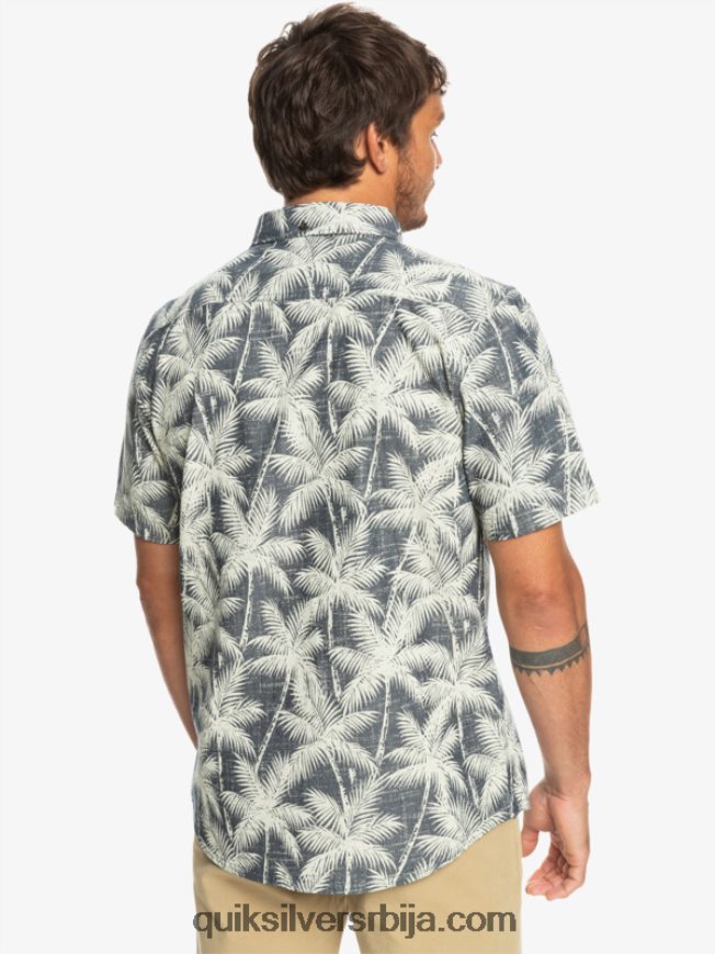 мушкарци Quiksilver краткотрајна кошуља кратких рукава морнарички пролазни тренутак Z824VN995