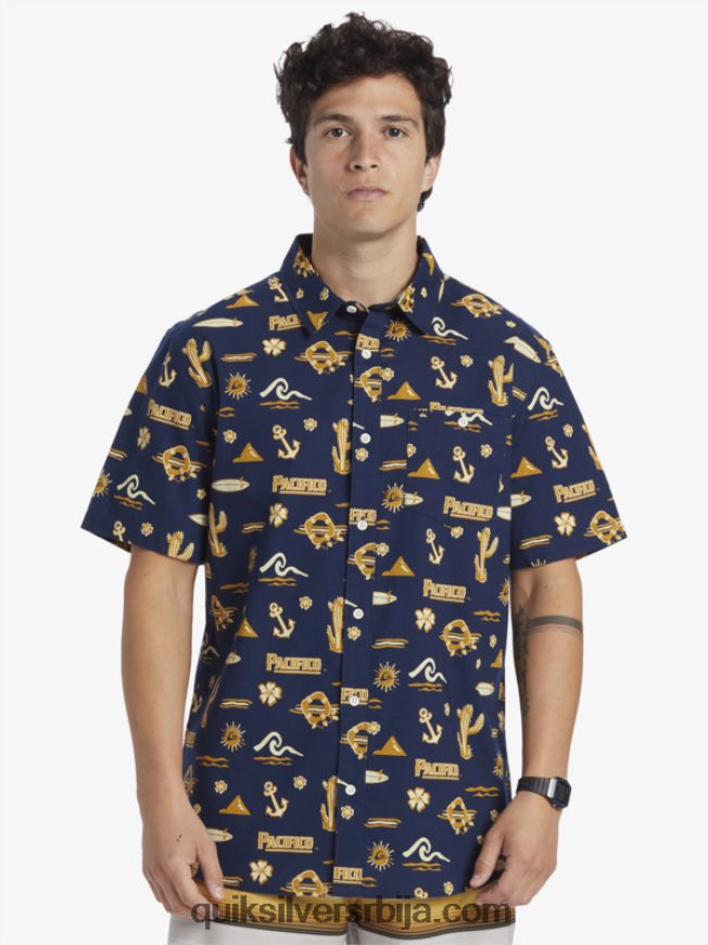 мушкарци Quiksilver x Pacifico кратак рукав морнарски сако Z824VN15