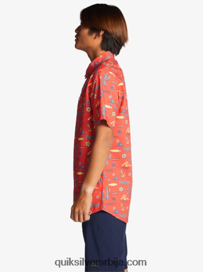 мушкарци Quiksilver x Pacifico кратак рукав ред пацифицо куиксилвер Z824VN16
