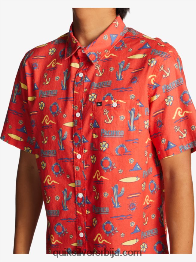 мушкарци Quiksilver x Pacifico кратак рукав ред пацифицо куиксилвер Z824VN16