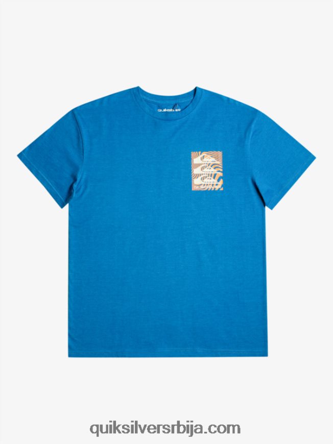 мушкарци Quiksilver мајица са искривљеним узорцима сноркел блуе Z824VN1015